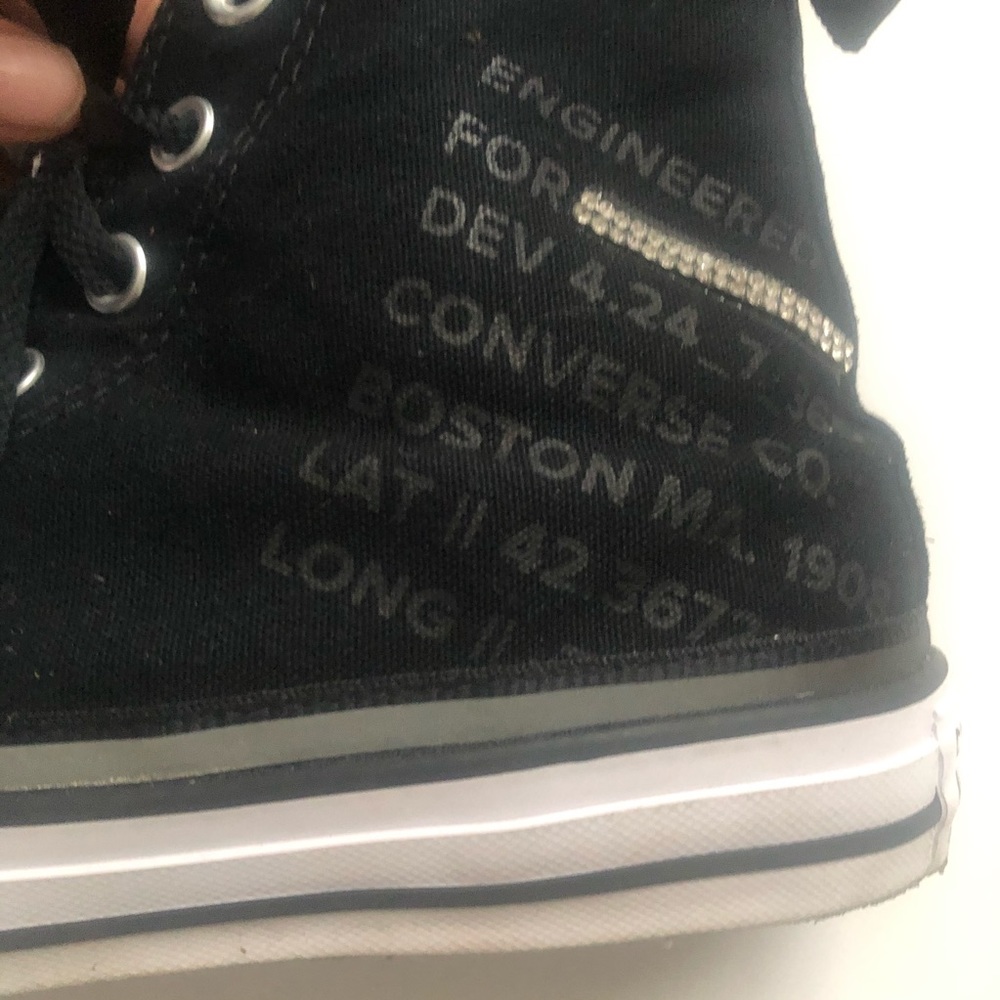 CONVERSE authentic custom blinged black hi tops 8 - Picture 2 of 6